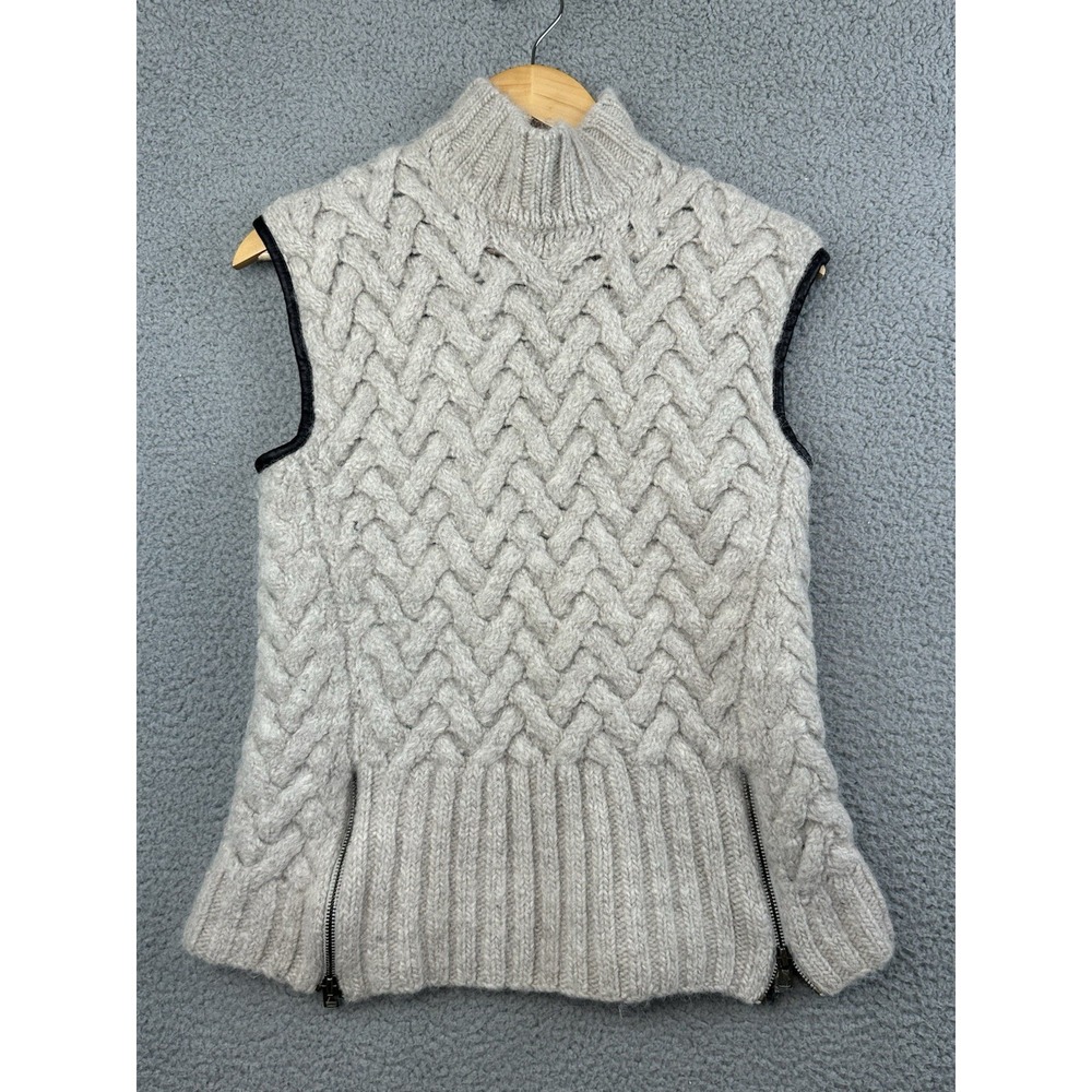 M. Patmos Alpaca Wool Sweater Vest For Club Monaco Cable Knit Womens Small